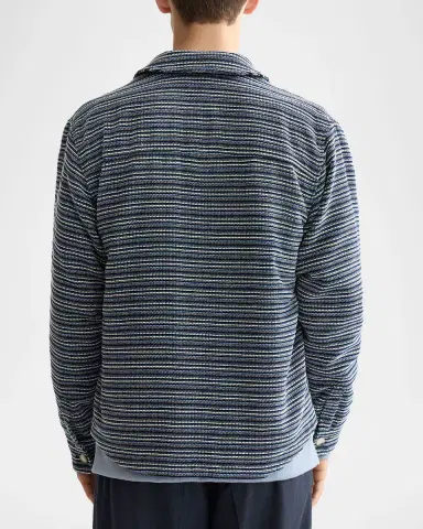 Scotch & Soda Men's Structured Stripe Overshirt | Thumbnail 2 Scotch & Soda Men's Structured Stripe Overshirt | Thumbnail 2
