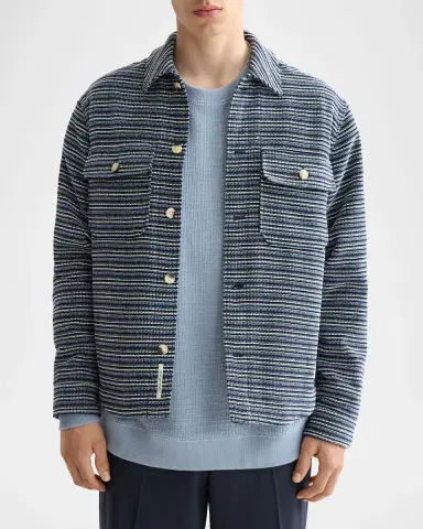 Scotch & Soda Men's Structured Stripe Overshirt | Thumbnail 3 Scotch & Soda Men's Structured Stripe Overshirt | Thumbnail 3