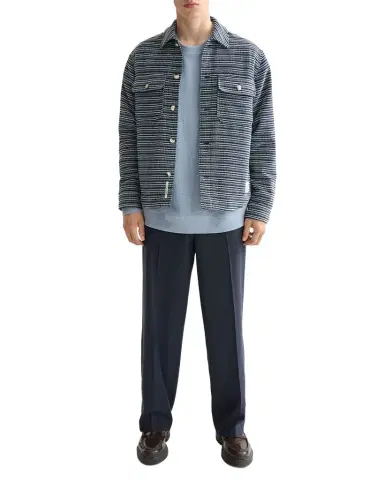 Scotch & Soda Men's Structured Stripe Overshirt | Thumbnail 1 Scotch & Soda Men's Structured Stripe Overshirt | Thumbnail 1