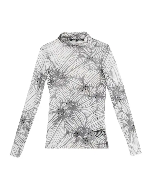 Natasha Printed Mesh Turtleneck