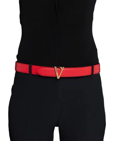 Versace V Leather Belt | Thumbnail 1