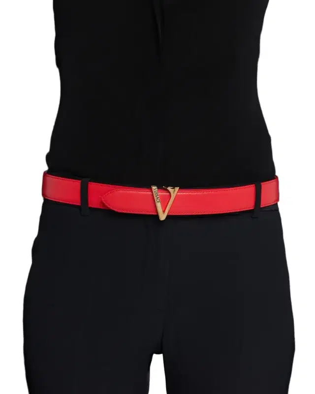 V Leather Belt