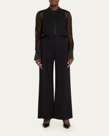 TWP Peyton Sheer Tuxedo Button-Front Shirt | Thumbnail 2