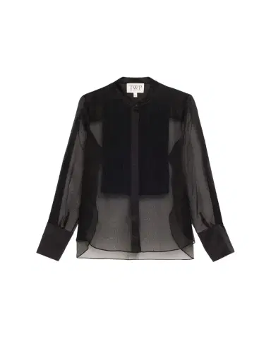 TWP Peyton Sheer Tuxedo Button-Front Shirt | Thumbnail 1