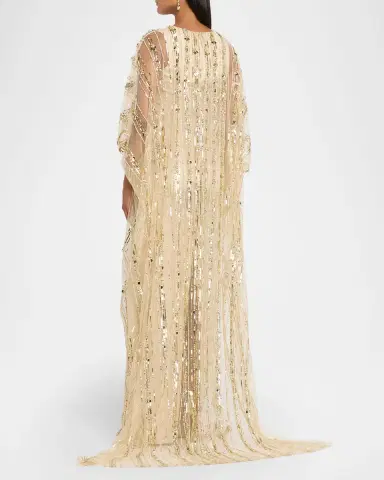 Pamella Roland Embroidered Tulle Caftan Gown | Thumbnail 2 Pamella Roland Embroidered Tulle Caftan Gown | Thumbnail 2