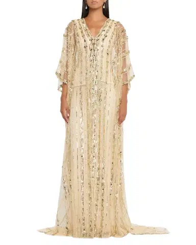 Pamella Roland Embroidered Tulle Caftan Gown | Thumbnail 1 Pamella Roland Embroidered Tulle Caftan Gown | Thumbnail 1