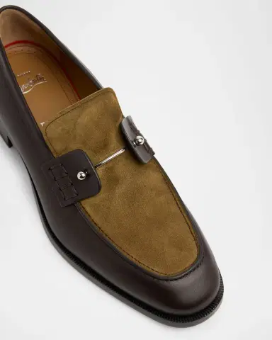 Christian Louboutin Men's Chambelimoc Leather & Suede Loafers | Thumbnail 6 Christian Louboutin Men's Chambelimoc Leather & Suede Loafers | Thumbnail 6