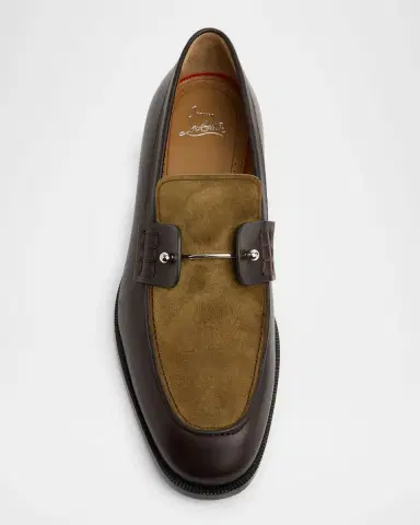 Christian Louboutin Men's Chambelimoc Leather & Suede Loafers | Thumbnail 7 Christian Louboutin Men's Chambelimoc Leather & Suede Loafers | Thumbnail 7