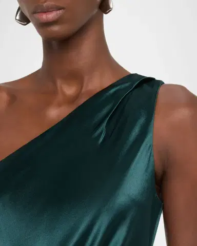 Milly Whitney Hammered Satin One-Shoulder Gown | Thumbnail 4