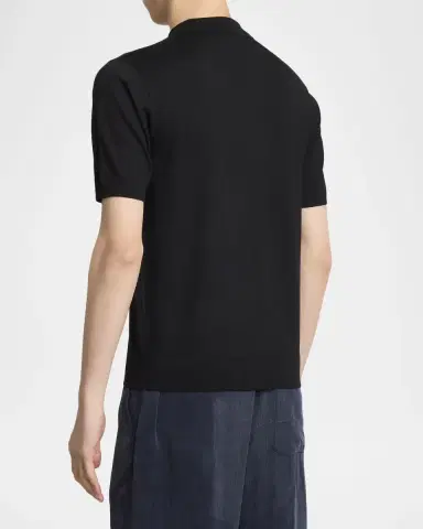 Dries Van Noten Men's Murice Merino Wool Knit Polo Shirt | Thumbnail 2 Dries Van Noten Men's Murice Merino Wool Knit Polo Shirt | Thumbnail 2