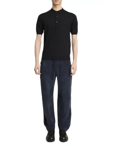 Dries Van Noten Men's Murice Merino Wool Knit Polo Shirt | Thumbnail 1 Dries Van Noten Men's Murice Merino Wool Knit Polo Shirt | Thumbnail 1