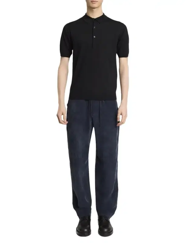 Dries Van Noten Men 's Murice Merino Wool Knit Polo Shirt