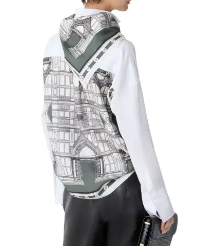 CALLAS MILANO Sirene Poplin Silk Scarf-Back Shirt | Thumbnail 1