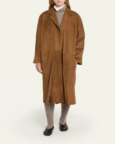 The Row Serenis Layered Suede Open Coat | Thumbnail 2 The Row Serenis Layered Suede Open Coat | Thumbnail 2