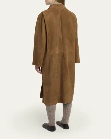The Row Serenis Layered Suede Open Coat | Thumbnail 3 The Row Serenis Layered Suede Open Coat | Thumbnail 3