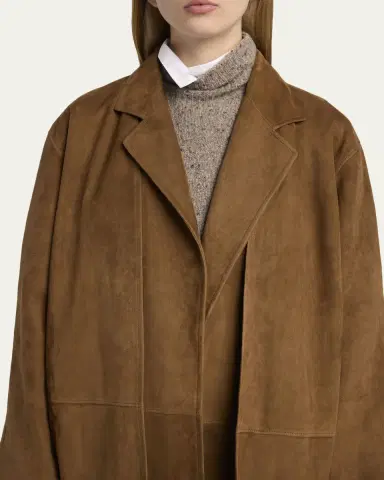 The Row Serenis Layered Suede Open Coat | Thumbnail 5 The Row Serenis Layered Suede Open Coat | Thumbnail 5