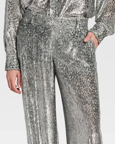 Stella McCartney Fil Coupe Pleated Straight-Leg Trousers | Thumbnail 4
