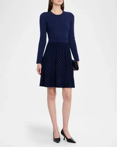 Emporio Armani Short Techno Cady Pleated Dress | Thumbnail 3 Emporio Armani Short Techno Cady Pleated Dress | Thumbnail 3