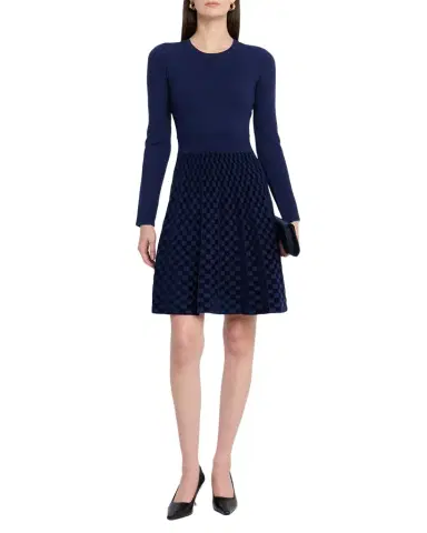 Emporio Armani Short Techno Cady Pleated Dress | Thumbnail 1 Emporio Armani Short Techno Cady Pleated Dress | Thumbnail 1