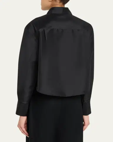 SIMKHAI Renata Cropped Satin Blouse | Thumbnail 3