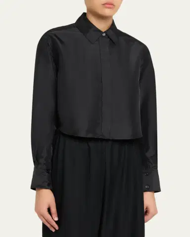 SIMKHAI Renata Cropped Satin Blouse | Thumbnail 4
