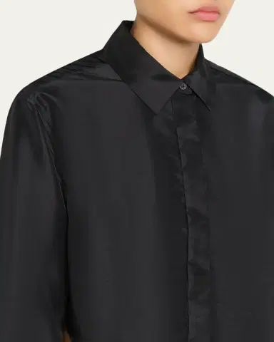 SIMKHAI Renata Cropped Satin Blouse | Thumbnail 5