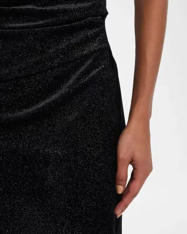Emporio Armani Sleeveless Sparkle Draped Mini Dress | Thumbnail 4