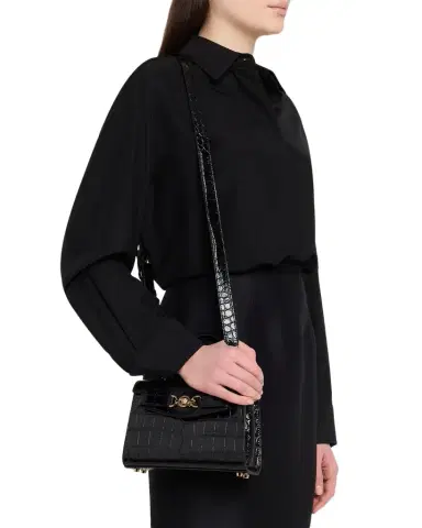 Versace Medusa '95 Croc-Embossed Leather Top-Handle Bag | Thumbnail 1 Versace Medusa '95 Croc-Embossed Leather Top-Handle Bag | Thumbnail 1