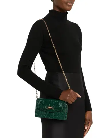 Versace Medusa '95 Croc-Effect Clutch Bag | Thumbnail 1 Versace Medusa '95 Croc-Effect Clutch Bag | Thumbnail 1