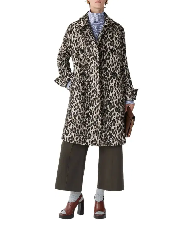 Perry Animal Jacquard Double-Breasted Coat