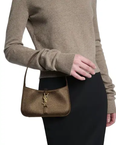 Saint Laurent Le 5 A 7 Mini Shoulder Bag in Strass Viscose-Silk | Thumbnail 1 Saint Laurent Le 5 A 7 Mini Shoulder Bag in Strass Viscose-Silk | Thumbnail 1
