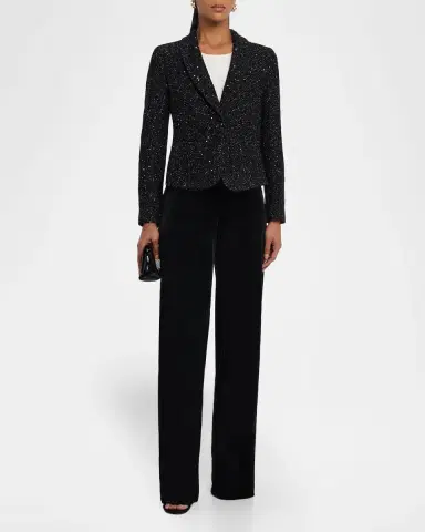 Emporio Armani Sequined Lurex Bouclé Single-Breasted Jacket | Thumbnail 2
