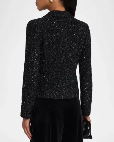 Emporio Armani Sequined Lurex Bouclé Single-Breasted Jacket | Thumbnail 3