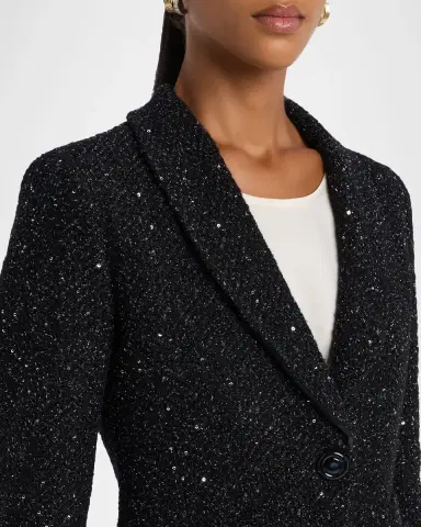 Emporio Armani Sequined Lurex Bouclé Single-Breasted Jacket | Thumbnail 5