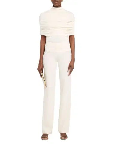 Lapointe Mock-Neck Ruched Jersey Top | Thumbnail 1