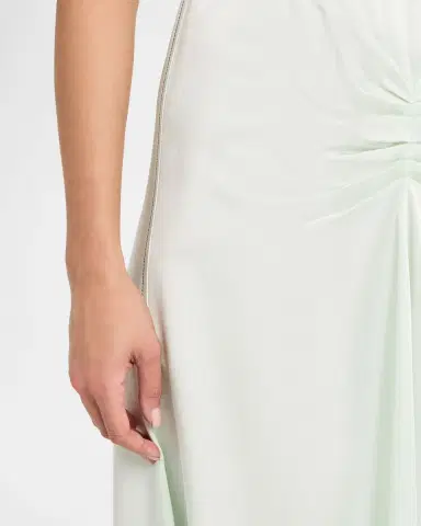 Victoria Beckham Gathered Waist Satin Midi Dress | Thumbnail 4
