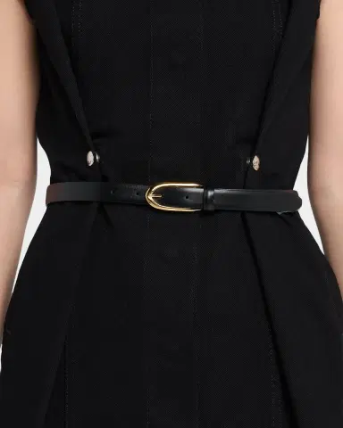 Givenchy Round Buckle Leather Belt, 20mm | Thumbnail 2 Givenchy Round Buckle Leather Belt, 20mm | Thumbnail 2