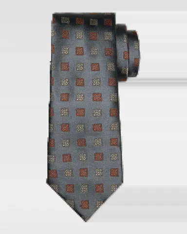 Brunello Cucinelli Men 's Geometric Print Silk Tie | Thumbnail 2