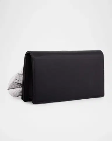 Christian Louboutin Bettina Tulle-Embellished Clutch Bag in Satin Crepe | Thumbnail 2 Christian Louboutin Bettina Tulle-Embellished Clutch Bag in Satin Crepe | Thumbnail 2