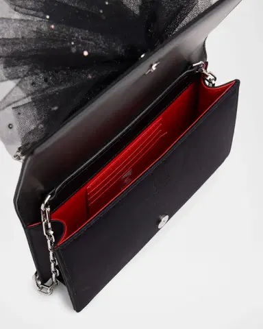 Christian Louboutin Bettina Tulle-Embellished Clutch Bag in Satin Crepe | Thumbnail 3 Christian Louboutin Bettina Tulle-Embellished Clutch Bag in Satin Crepe | Thumbnail 3