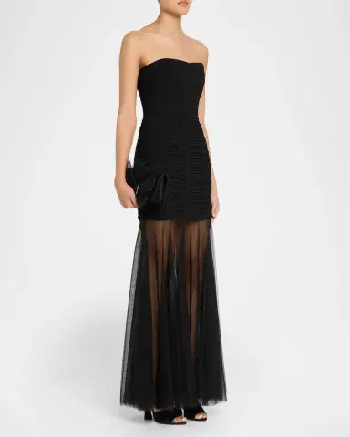 Christian Louboutin Bettina Tulle-Embellished Clutch Bag in Satin Crepe | Thumbnail 4 Christian Louboutin Bettina Tulle-Embellished Clutch Bag in Satin Crepe | Thumbnail 4