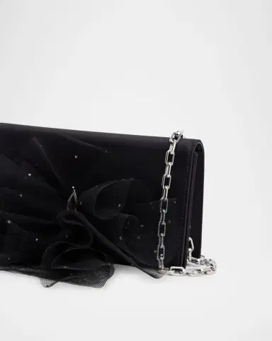 Christian Louboutin Bettina Tulle-Embellished Clutch Bag in Satin Crepe | Thumbnail 5 Christian Louboutin Bettina Tulle-Embellished Clutch Bag in Satin Crepe | Thumbnail 5