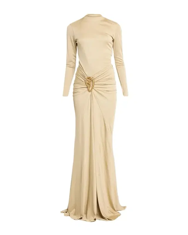 Silvia Tcherassi Celinda Draped Long-Sleeve Maxi Dress