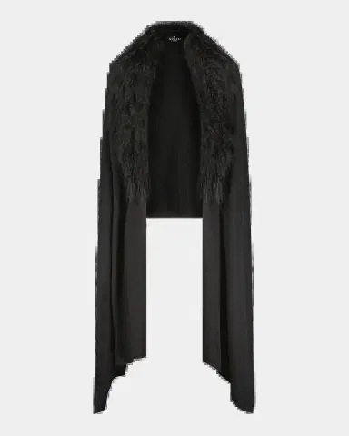 Gorski Wool-Blend Stole with Lamb Shearling Trim | Thumbnail 2