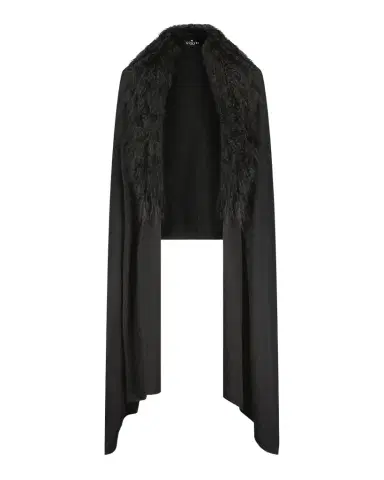 Gorski Wool-Blend Stole with Lamb Shearling Trim | Thumbnail 1