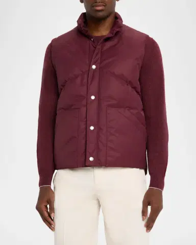 Brunello Cucinelli Men 's ightly Padded Techno Vest | Thumbnail 3 Brunello Cucinelli Men 's ightly Padded Techno Vest | Thumbnail 3