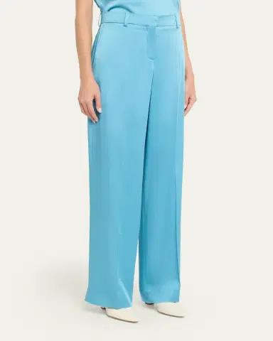 Stella McCartney Dropped-Waist Satin Straight-Leg Trousers | Thumbnail 4 Stella McCartney Dropped-Waist Satin Straight-Leg Trousers | Thumbnail 4