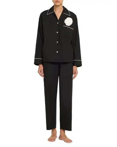 Sleeper Floral Applique Cotton Poplin Pajama Set | Thumbnail 1 Sleeper Floral Applique Cotton Poplin Pajama Set | Thumbnail 1