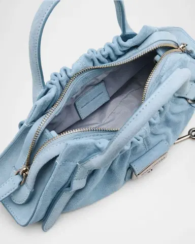 Marc Jacobs The Cristina Small Ruched Suede Satchel Shoulder Bag | Thumbnail 3