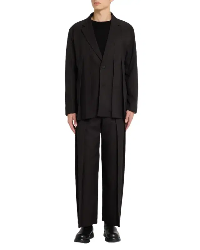Men 's Pleated Wool Tweed Trousers